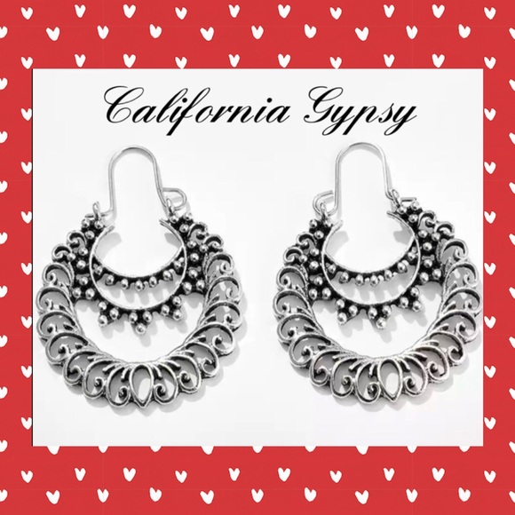 Jewelry - Silver Boho Scroll Earrings